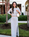 Amanda Uprichard Isla Slit Midi Skirt full body front