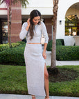 Amanda Uprichard Isla Slit Midi Skirt front