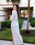 Amanda Uprichard Isla Slit Midi Skirt back/side