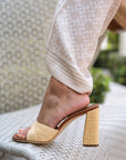 Staud Sloane Raffia Heel close up