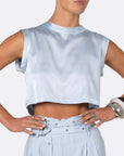 Mel Crop Baby Blue close up