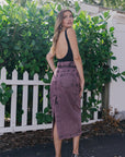 Essentiel Greatest Overdye Denim Midi Skirt back