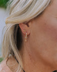 Sierra Winter Deco Earrings on ear