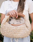 Cleobella Julia Raffia Hobo Bag close up