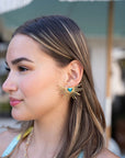 K. Bailey Turquoise Gold Burst Earrings