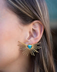 K. Bailey Turquoise Gold Burst Earrings