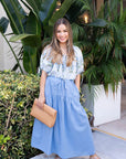Velvet Loui Tie Waist Midi Skirt front