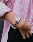 Jenny Bird Colette Cuff Silver on wrist