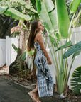 Iggy Rib Maxi Dress Cyan Nexus Wash side view