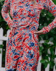 Essentiel Golobo Print Long Sleeve Top waist detail