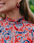 Essentiel Golobo Print Long Sleeve Top neckline detail