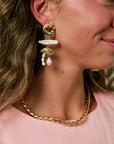 Eva Earrings and Paloma Chain - L on model