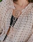 Elise Tie Front Top close up