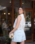 Hevron Katja Eyelet Top back