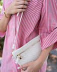 Staud Nico Montauk Stripe Mini Dress close up detail