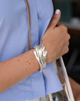Jenny Bird Lydia Cuff in Silver on wrist