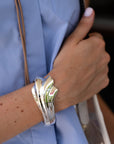 Jenny Bird Lydia Cuff in Silver close up