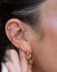 Nina Acrylic Clear Hoop on ear with other earrings