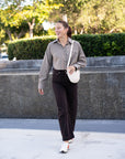 Anna Cropped Shirt Plaid and Miro Jean full body front