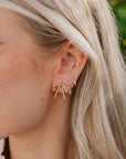 Lele Sadoughi Mini Bow Stud Earrings on model