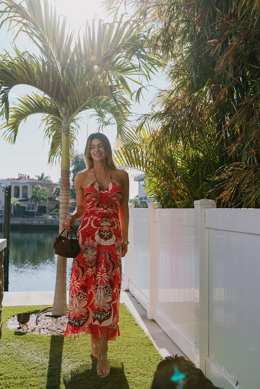 Shelter Island Halter Dress M / CORAL