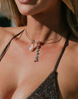 Monet Choker with Talia and La Pez Charms on model