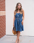 Karina Grimaldi Katerina Denim Mini Dress full body