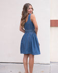 Karina Grimaldi Katerina Denim Mini Dress back