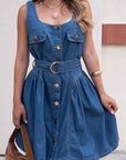 Karina Grimaldi Katerina Denim Mini Dress close up