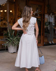 Greylin Lorena Stripe Midi Dress back styled