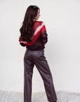 Staud sweater and Jett High Rise Bowed Straight Pant back