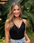 Cami NYC Amani Rib Knit Bodysuit close up