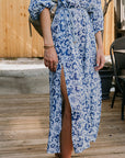 Ilio Nema Priam Print Caftan Dress close up skirt