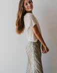 Velvet V Neck Linen Knit Tee side