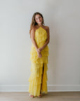 Amanda Uprichard Poise Halter Maxi in Yellow
