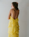 Amanda Uprichard Poise Halter Maxi en amarillo