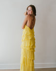 Amanda Uprichard Poise Halter Maxi in Yellow