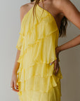 Amanda Uprichard Poise Halter Maxi in Yellow
