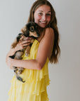 Amanda Uprichard Poise Halter Maxi in Yellow