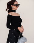 Lila Off Shoulder Top side