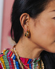 Jenny Bird Tome Hoops Large on ear front view