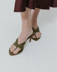 Schutz Lori Heel in Matcha on model