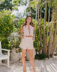Karina Grimaldi Caliz Linen Short front full body