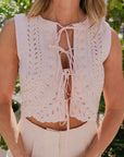 Karina Grimaldi Aurora Tie Top front detail