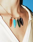 Carnelian Feather Pendant with other pendants