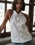 The Vest Top in White Lustre