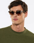 Devon Sunglasses in Plume on male model with average, heart face shape