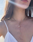 Dottie Lariat Necklace on model