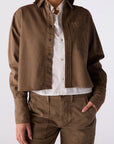 Abigail Shirt in Root front view on model