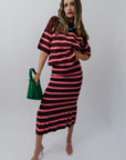Iluminous Stripe Knit Skirt with Industry Stripe Knit Top